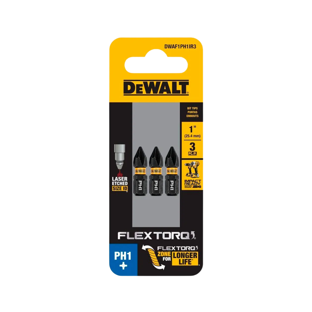 Ponta Phillips #1 Flextorq 1 3 Peças -  Dewalt