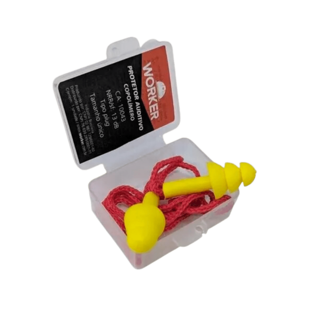 Abafador / Protetor Auditivo Copolímero ( Amarelo ) - WORKER