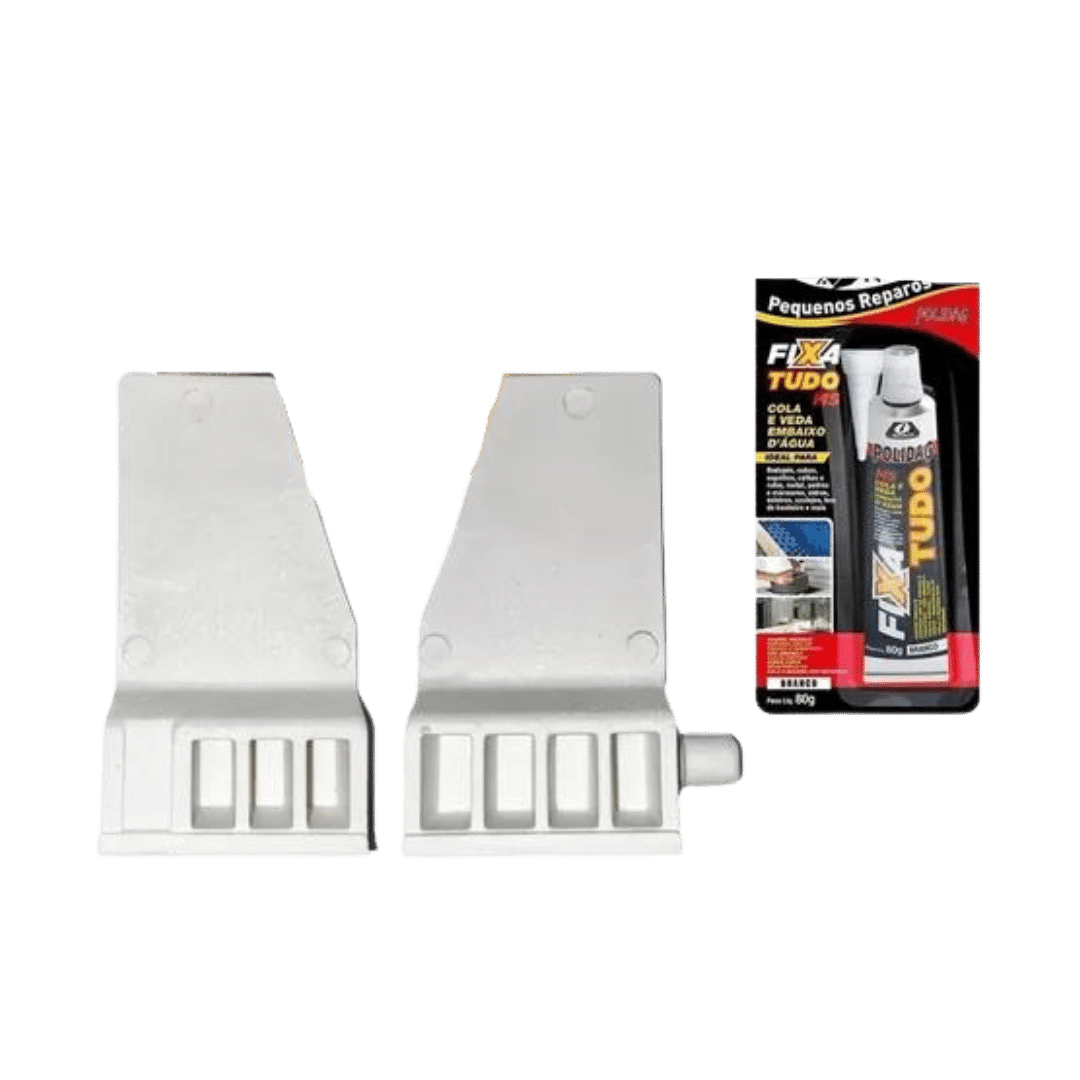 Kit Dobradiça ( Par ) BWC10 / BWC11 + Cola Fixa Tudo 80g - BURDOG