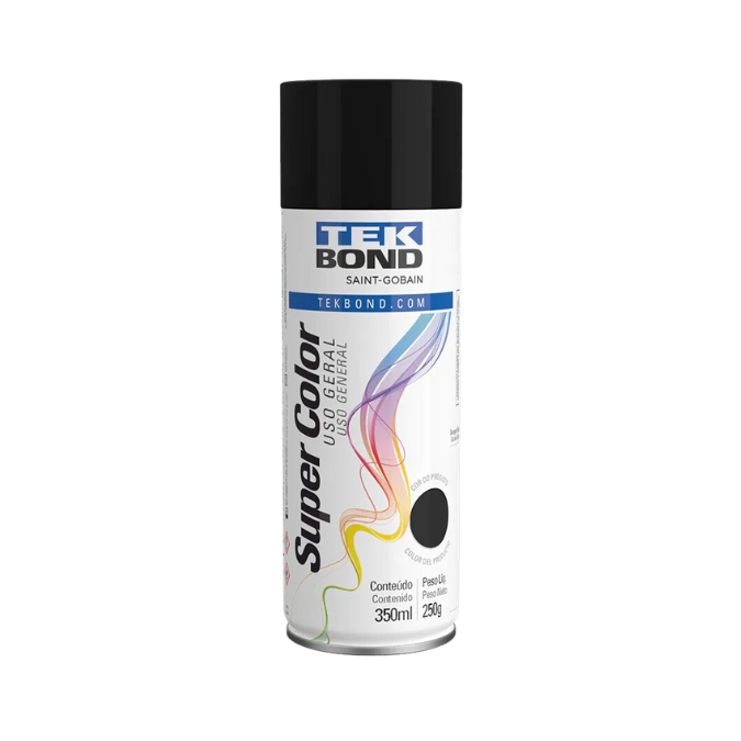Tinta Spray Preto Fosco 350ml - Tekbond