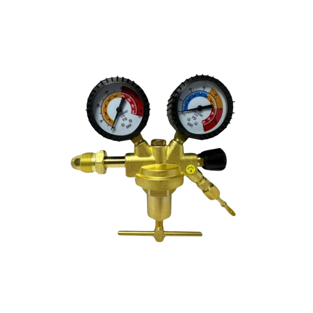 Regulador De Nitrogênio 1/4 ( Medidor de Alta 300 bar  / Baixa 70 bar ) - Hulter