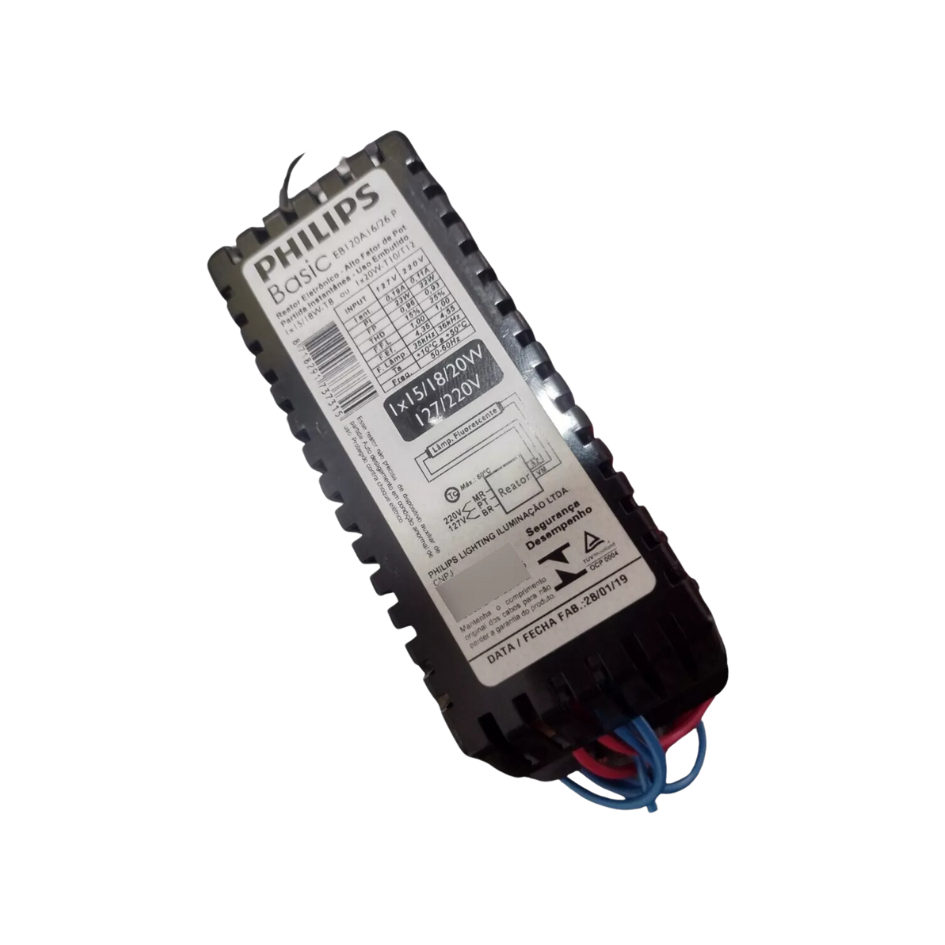Reator Eletrônico Basic Philips1x15/18/20w Bivolt - Metalfrio