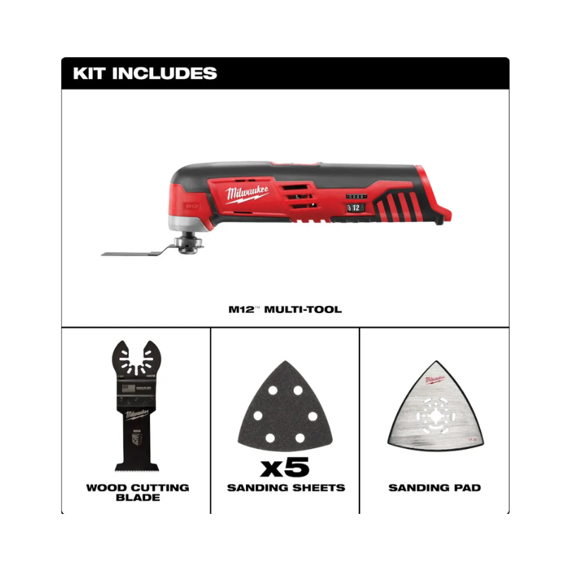 Multicortadora - (1) Bateria 12V/ (1) Carregador/ (1) Bolsa/ (3) acessórios (2426-159N)  - Milwaukee
