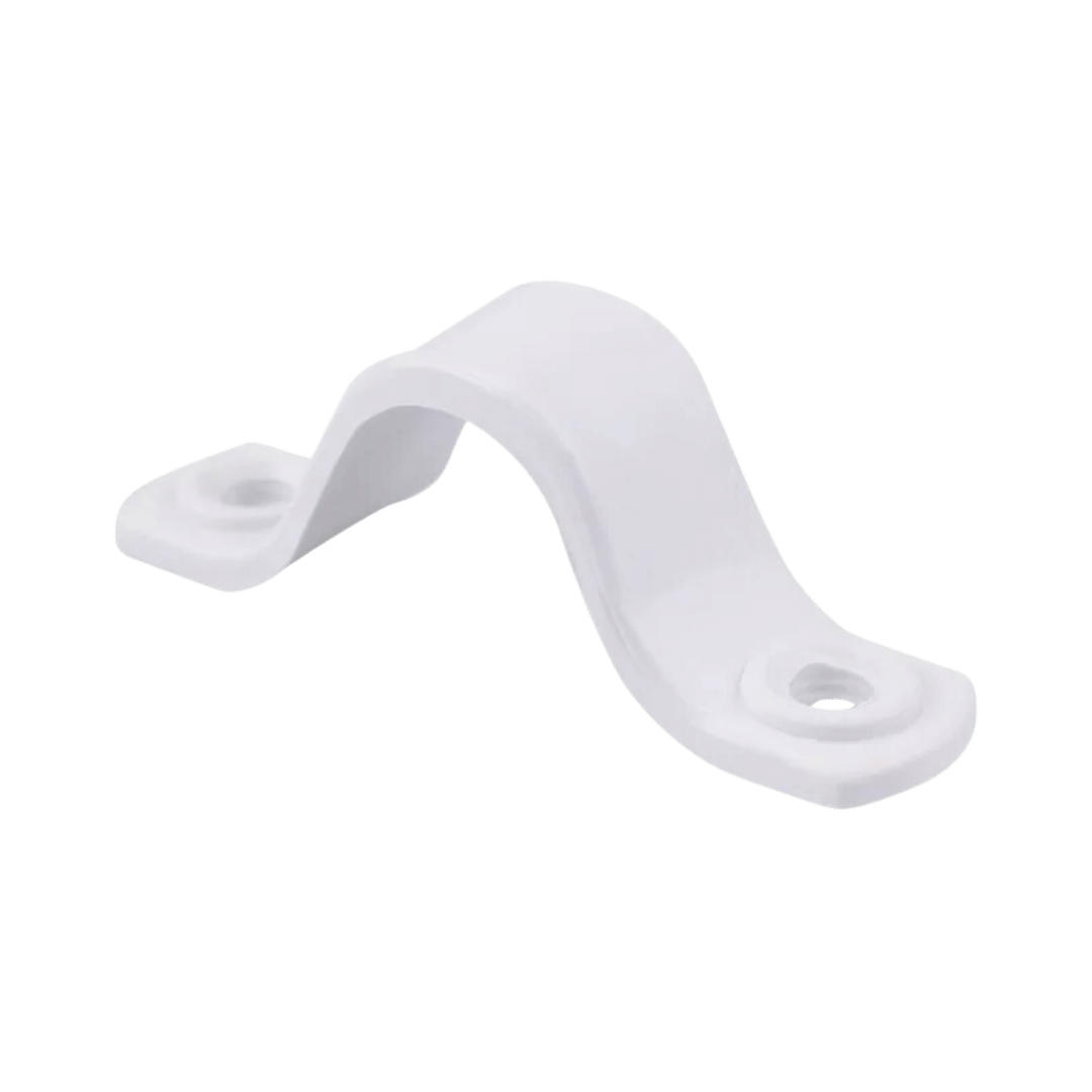 Abraçadeira Tipo U Plastico Branco P/ Mangueira de 1/2