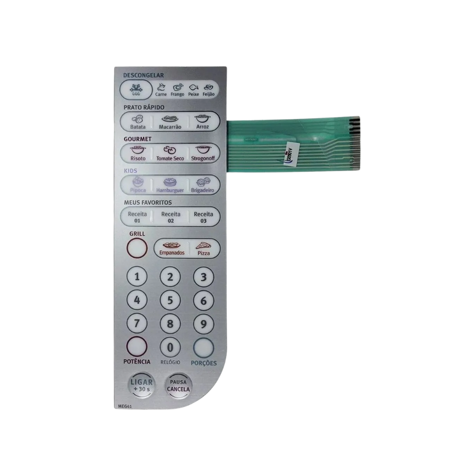 Membrana Painel Teclado Microondas Meg41 - Electrolux