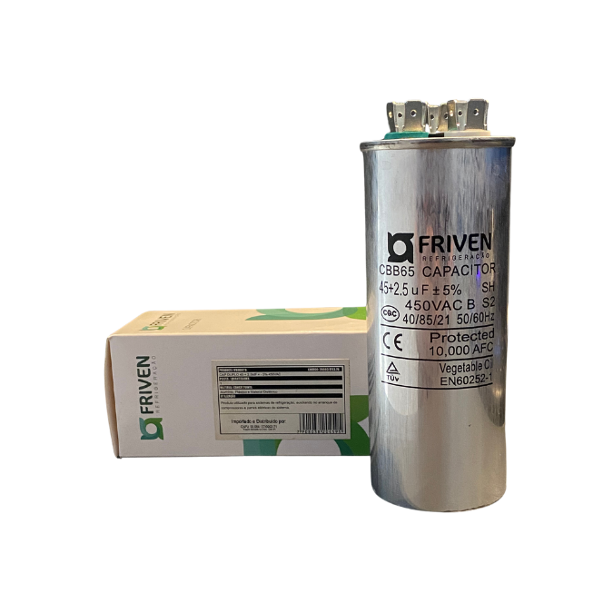 Capacitor Duplo 45+2,5Uf 450VAC - Friven