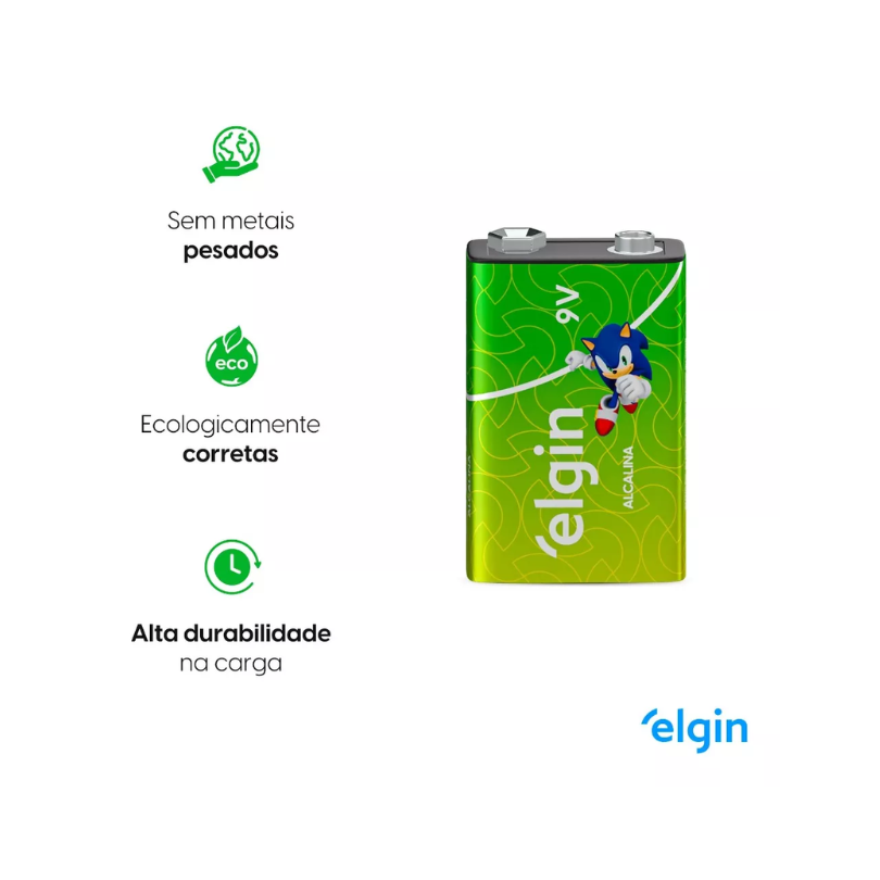Bateria Alcanina 9V | 6L61 - ELGIN