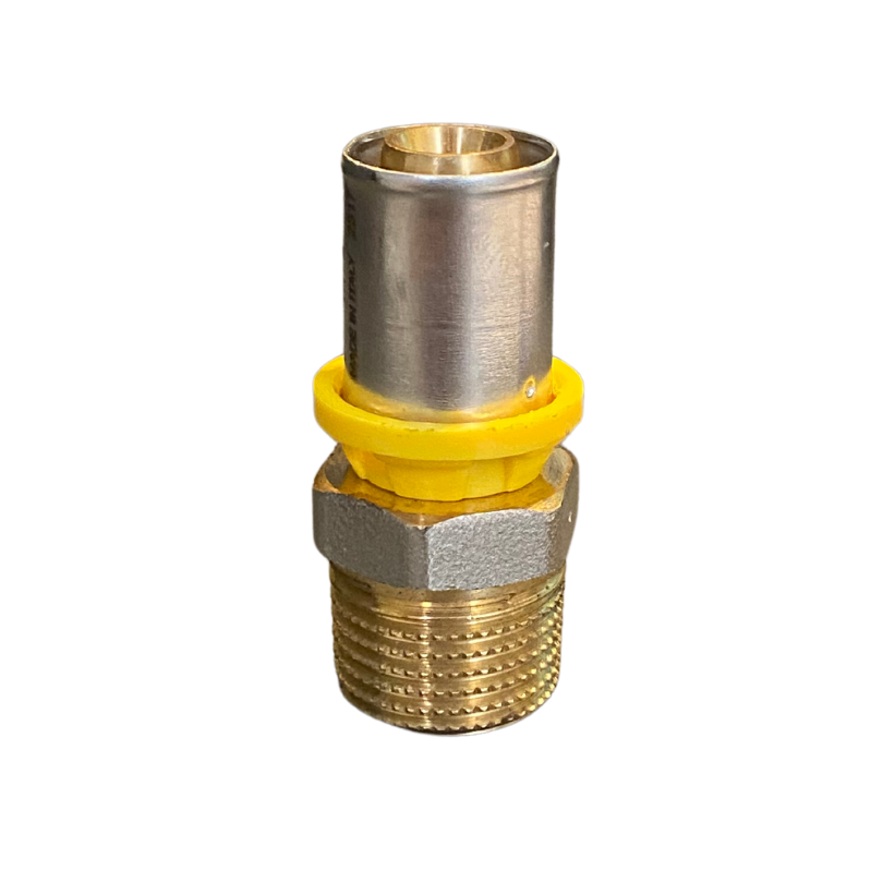 Conector Macho p/ Gás 16mm x 1/2 Prensar (Multicamada) - EMMETI